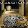 thumbnail image 6 of SIXHOME Outdoor Rugs with LED Strip Lights 8'x8' Round Indoor Outdoor Rugs Waterproof Reversible Patio Rug Plastic Straw Lightweight Outdoor Carpet for RV Camping Deck Balcony Beach Boho Porch Decor, 6 of 7