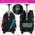 thumbnail image 4 of Rolling Backpack 3PC for Man Women 21 Inch Roller Wheels Bookbag Wheeled Suitcase Backpacks with Lunch Bag for Teen - Purple, 4 of 7