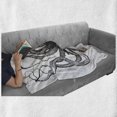 thumbnail image 6 of Octopus Soft Flannel Fleece Blanket, Vintage Style Old Engraved Illustration of a Sea Animal on Plain Backdrop, Cozy Plush for Indoor and Outdoor Use, 50" x 60", White Charcoal Grey, by Ambesonne, 6 of 6