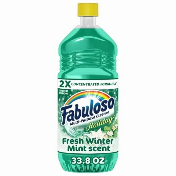 Fabuloso Holiday Multi-Purpose Cleaner, 2X Concentrated Formula, Fresh Winter Mint Scent, 33.8 fl oz(2 pack)