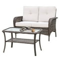 thumbnail image 4 of EAGLE PEAK 2-Piece Outdoor Furniture Set, All-Weather Patio Conversation Set w/ Loveseat & Coffee Table, 4 of 9