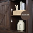 thumbnail image 5 of BOSHIRO 5-Drawer Sliding Barn Door Dresser, Espresso Brown Finish, Farmhouse Tall Chest for Bedroom and Living Room, 5 of 7