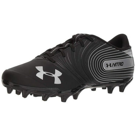 Under Armour Men's Nitro Low MC Football Shoe, Black (001)/White, (Best Indoor Football Shoes)
