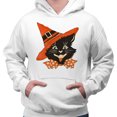 thumbnail image 2 of Vintage Witch Cat Hoodie Sweatshirt Unisex Large White, 2 of 5