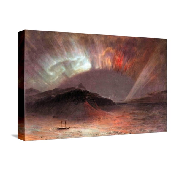 Art.com Aurora Borealis Stretched Canvas Print Wall Art by Frederic Edwin Church, 18" x 12"