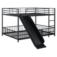 thumbnail image 5 of CoSoTower Full Over Full Size Metal Bunk Bed with Slide and Guardrails, Black, 5 of 9