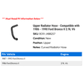 thumbnail image 2 of Upper Radiator Hose - Compatible with 1986 - 1990 Ford Bronco II 2.9L V6 1987 1988 1989, 2 of 2