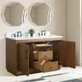 thumbnail image 3 of Vanity Art 60” Double Door Bathroom Vanity Cabinet with Undermount Sink, Solid Wood Free Standing Storage Cabinets with Flip Down Tray, Engineered Marble Countertop, 2 Removable Shelves,and 2 Drawers, 3 of 9