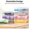 thumbnail image 4 of 6 Pack Pencil Box, Hard Pencil Boxes for School Supplies Bulk, Large Plastic Pencil Case with Lid, Clear Pencil Container, Stackable School Boxes Crayon Boxes Bulk for Kids,Clear, 4 of 7
