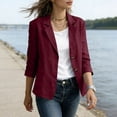 thumbnail image 6 of Brnmxoke Lightweight Summer Blazer for Women Dressy Casual Long Sleeve Loose Lapel Collar Button Front Business Workout Blazer Jackets with Pockets Wine,XL, 6 of 9