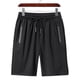 thumbnail image 3 of Mens Casual Pantalones Cortos Moda Cómodo Bolsillo Sólido Vendaje Cordón Medio Pantalones Cortos, Ligero de Verano, 3 of 5