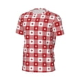 thumbnail image 6 of Wukai Red Plaid Daisy Print Men's Short-Sleeved Mesh T-Shirt,Quick-Dry Short Sleeve Workout T-Shirt-Small, 6 of 8