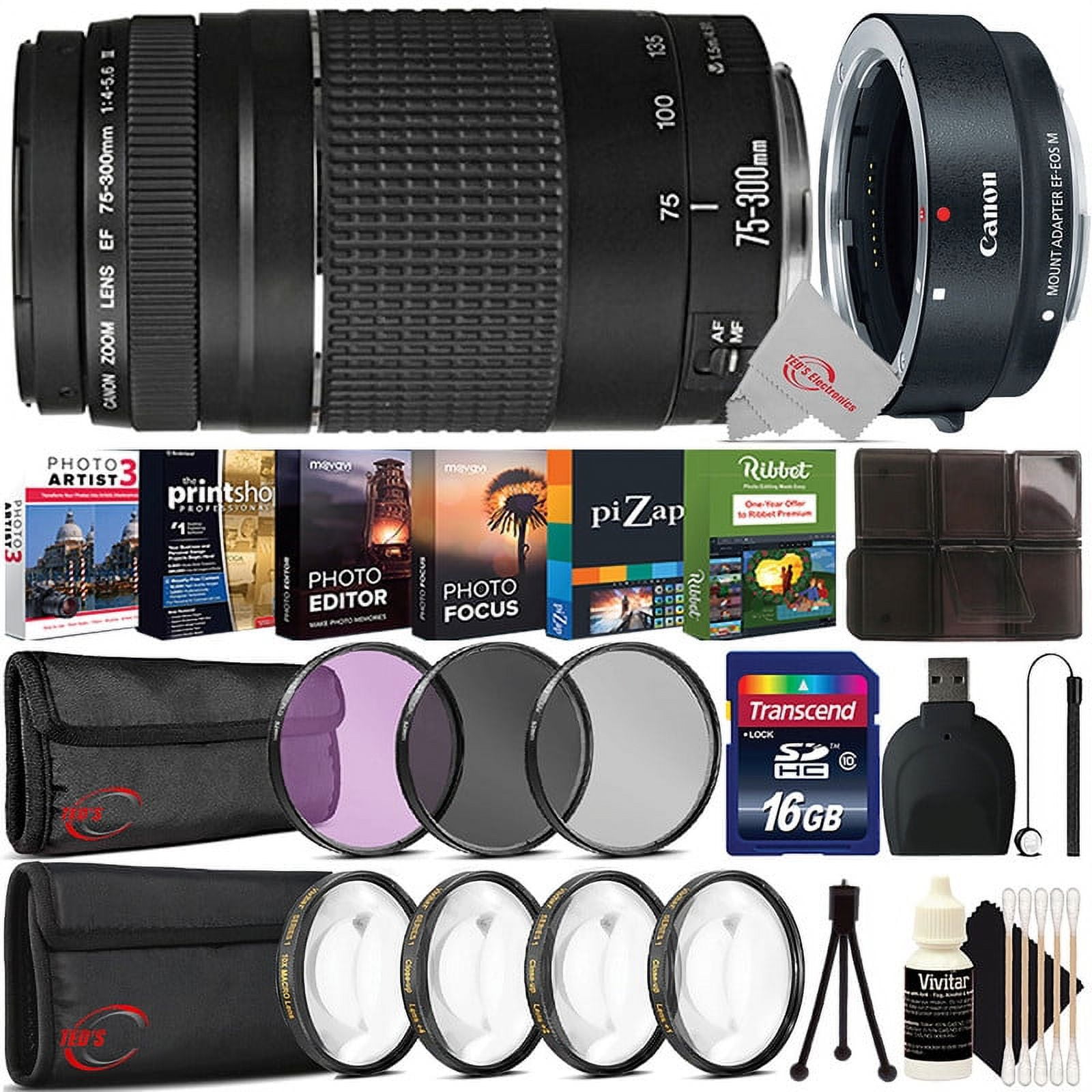 ⭐️美品⭐️Canon EF 75-300 III & EF-EOS M アダプター Canon EF 75-300mm f/4-5.6 III Zoom Lens with EF-M Adapter