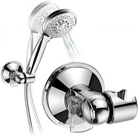 HotelSpa® Universal Angle-Adjustable Hand Shower Wall Bracket for Easy Reach / Perfect Angle Fits ANY SHOWER! Patented Push-Lock provides Superior Suction Power. Self-Adhesive Slide-in Holder (Best Power Shower On The Market)