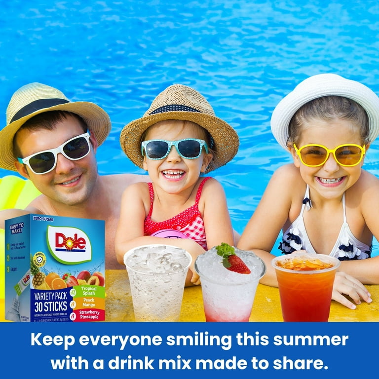 Dole Powdered Drink Mix Variety Pack 30 Sticks 1 Box, Zero Sugar