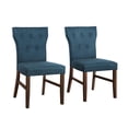 thumbnail image 4 of Castle Place Glam Wooden Linen Upholstered Dining Chairs, Blue, Set of 2, 4 of 9