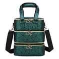 thumbnail image 1 of Bolsa organizadora de esmaltes de uñas, bolsa de maquillaje con asa, suministros portátiles profesionales, versátil, gran capacidad para accesorios de Verde, 1 of 7