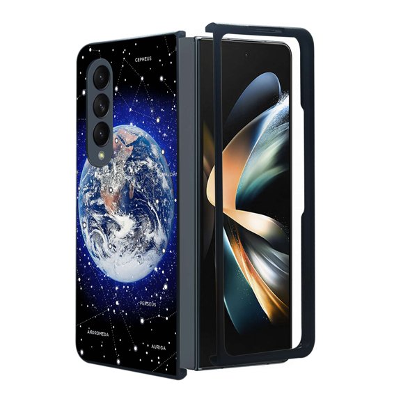 ANJ  Protective Snap-On Design Printed Case Compatible with Samsung Galaxy Z Fold 4 - Earth Constellation 2