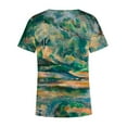 thumbnail image 5 of Blusa estampada de verano para mujer, camisetas casuales de manga corta con cuello en V, camisetas Pompotops  hkajfhjk472820, 5 of 5