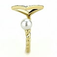 thumbnail image 4 of Luxe Jewelry Designs Women's Stainless Steel Gold IP Ring with Round White Synthetic Pearl - Size 9, 4 of 4