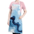 thumbnail image 5 of Blue Wave Marble Pattern Apron-Garden Aprons for Women with Pockets-Cotton Linen Waterproof Kitchen Cooking Gardening Aprons Adjustable for Kitchen,Cooking,BBQ and Salon 33x27 Inch, 5 of 7
