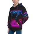 thumbnail image 2 of Sikiie Futuristic Purple Panther A、 Youth Hoodie Sweatshirt Pullover Hooded Classic Casual Essentials Hoodiefor Boys Girls Kids -X-Large, 2 of 6