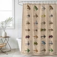 thumbnail image 6 of Ocean Fishhooks Shower Curtain Set - 72" x 78" Washable Bathtub Curtain with 12 Hooks, Vintage Coastal Fishing Pattern Brown Waterproof Fabric Stall Shower Curtains for Bathroom/Bathtub Décor, 6 of 6