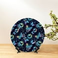 thumbnail image 6 of Yiaed Blue Butterfly Print Bone China Decorative Plate Ceramic Dinner Plates Art Crafts with Display Stand-10in, 6 of 6