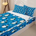 thumbnail image 3 of Erosebridal Scarf Penguin Snowflake Zipper Queen Comforter Set with Fitted Sheet and 2 Pillowcases,Ocean Animals Zipper Bedding Set For Boys,Reversible,4pcs, 3 of 7