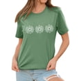 thumbnail image 3 of Xuanfei Women Flower Graphic Printed Crew Neck Short Sleeve T-Shirt, 3 of 7