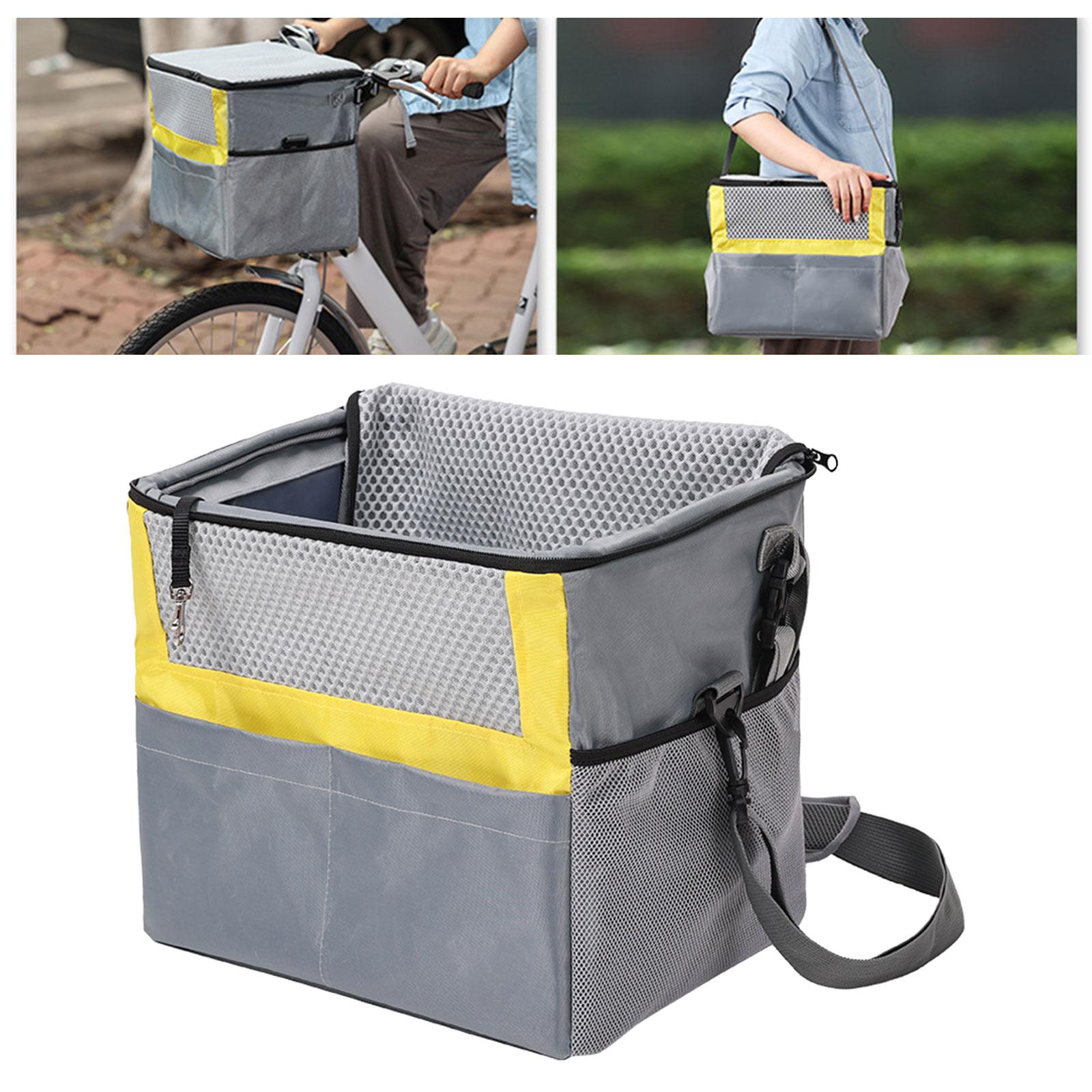 Fzaqwen Pet Carrier Backpack Dog Bike Basket Breathable Bicycle Basket Front Carry Kitty