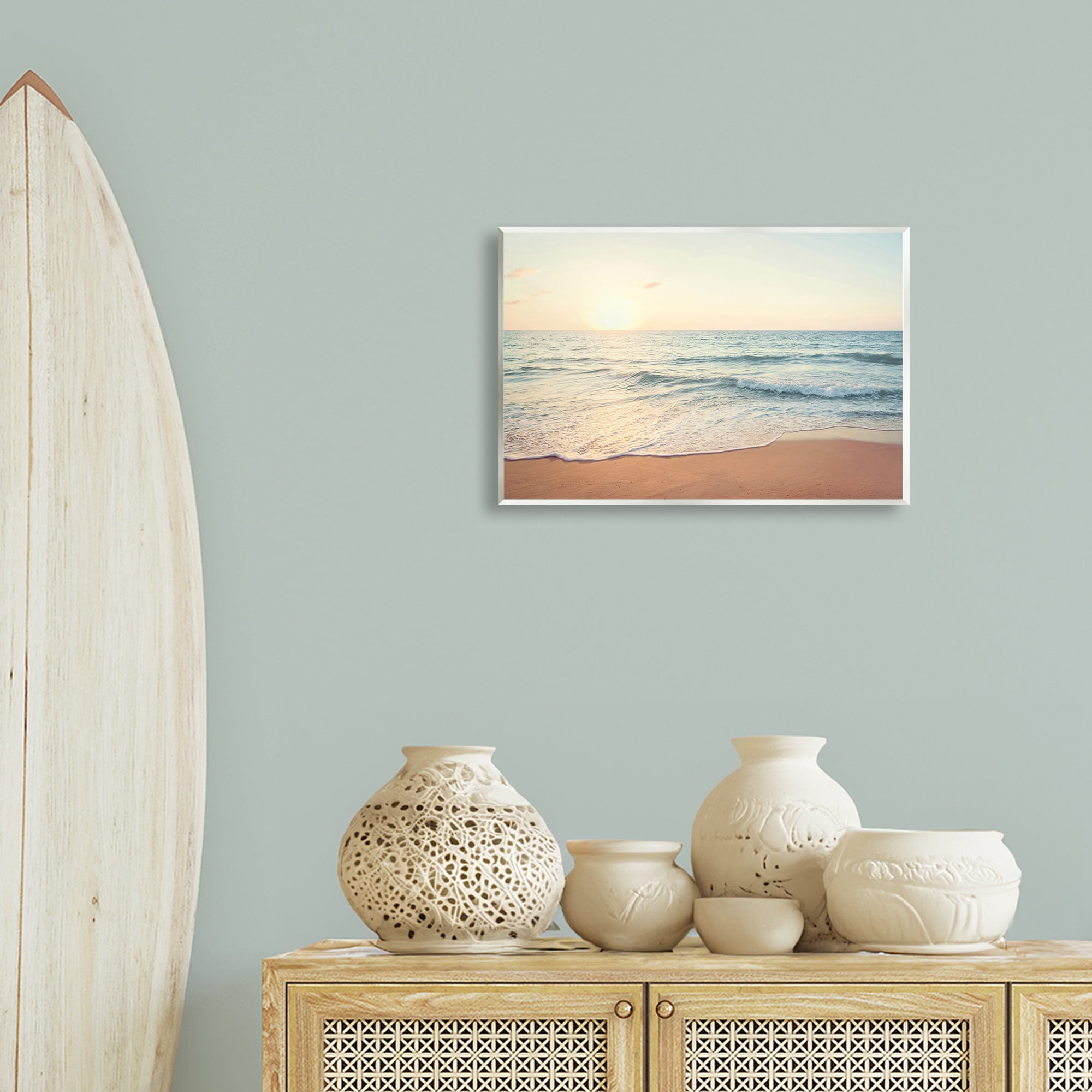 Stupell Industries Rolling Tide Beach Landscape & Nature Photography Unframed Art Print Wall Art, 19 x 13