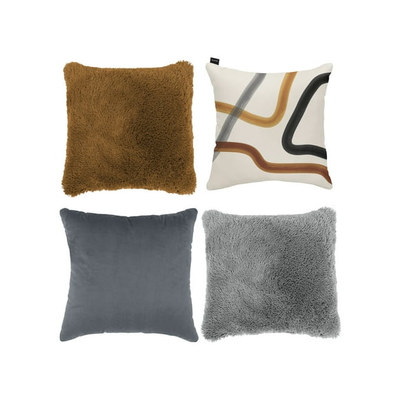 Set de 4 Cojines Decorativos Coprire 45 x 45 cm Beige