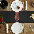 thumbnail image 4 of Rose Gold Pineapple Pattern Table Runner Linen Style 13x90 Inches Rustic Farmhouse Table Runner Kitchen Dining Table Decoration for Wedding Birthday Party Christmas, 4 of 6
