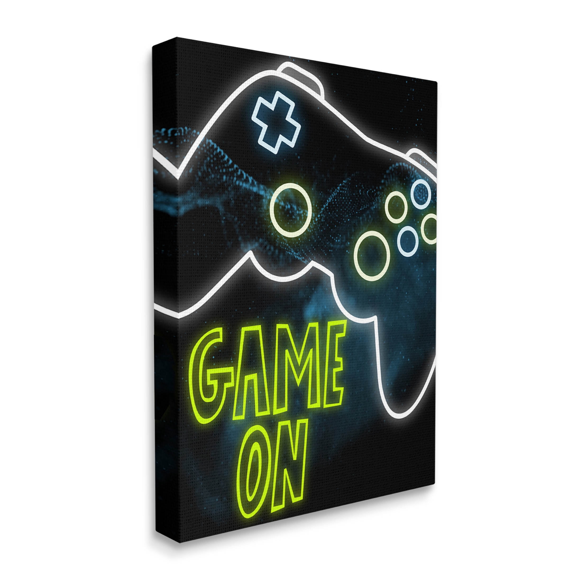 Stupell Industries Game On Neon Controller Graphic Art Gallery Wrapped Canvas Print Wall Art, Design by Marcus Prime