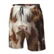 thumbnail image 4 of Balery Cow With Butterflies Traje de Baño Estilo Hawaiano para Hombre, Shorts de Secado Rápido con Bolsillos-Small, 4 of 6