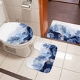 thumbnail image 5 of Summer Ocean Corals Bathroom Rugs Set Nautical Coastal Abstract Watercolor Blue Sea Wave Non Slip Absorbent Bath Mats 3 Piece Set with Bathroom Rug, U-Shaped Floor Mat, Toilet Seat Cover Small Size, 5 of 9