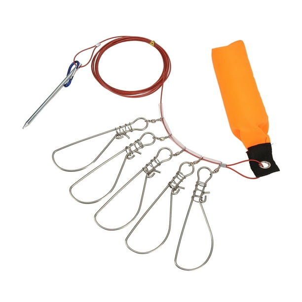 Fish Stringer Kit, Reduce Twisting Portable Fishing Lock Buckle Detachable  Dry Quickly For Shore 5 Buckles 