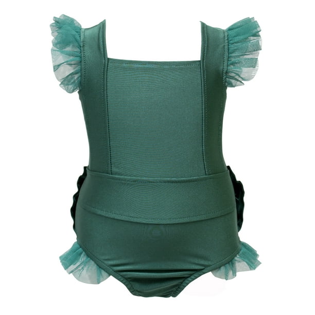 StylesILove StylesILove Kid Girls Dark Green Tulle OnePiece Swimsuit