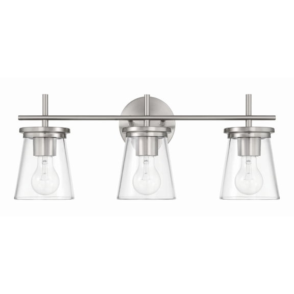 Craftmade - Connell 3 Light 22 in. Brushed Polished Nickel Finish Vanity Light with Clear Glass
