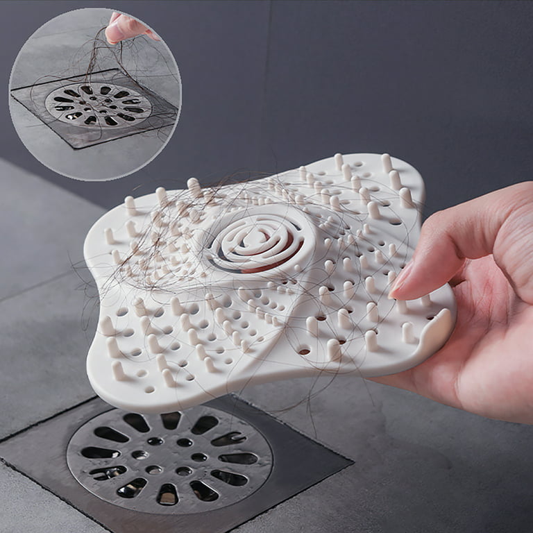 Shower Drain Hair Catcher Durable Silicone Drain Covers with Suction Cup Hair Catcher Shower Drain Hair Stopper Easy to Install and Clean Suit for