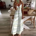 thumbnail image 2 of Besolor Robes d'Été pour Femmes Tendance Imprimée Col en V Bretelles Spaghetti Robe de Plage Décontractée Fluide Maxi, 2 of 5