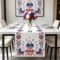 thumbnail image 5 of erdimoy 4th of July Patriotic Table Runner, 72×13 Inch 5 Styles Red White Blue Star Gnome Butterfly Linen Table Runner for Independence Day Memorial Day Dining, 5 of 6
