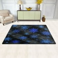 thumbnail image 3 of 60x39in Area Rug Machine Washable Floor Mats Skid-Resistant Backing Carpet for Home Kitchen Bedroom Blue Snowflake Pattern, 3 of 7
