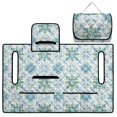 thumbnail image 5 of Whosucclay Blue Floral Leaves Golf Cart Accessories, Foldable Golf Cart Seat Covers Comfortable 4 Storage Pockets for Club Car EZGO Yamaha Carts, 5 of 9