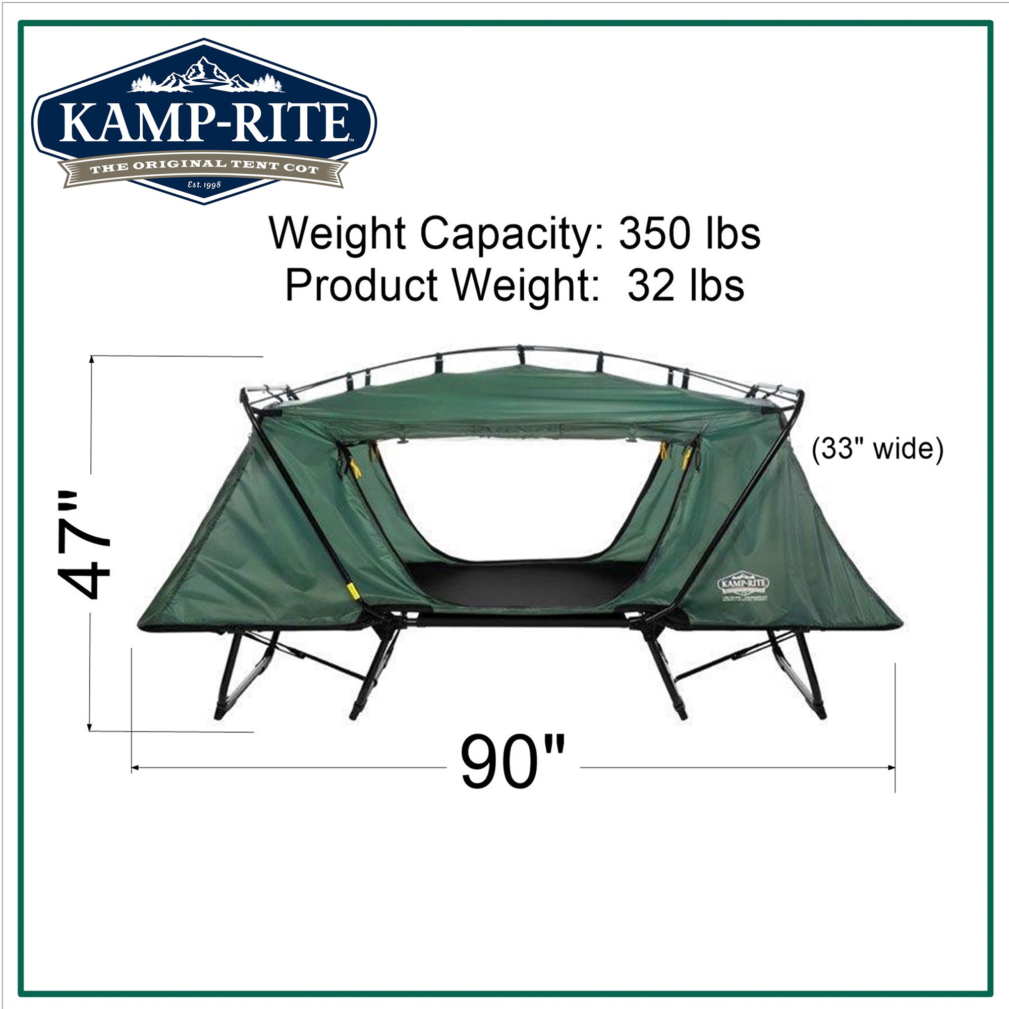 Kamp-Rite Oversized Quick Setup 1 Person Cot, Chair, & Tent w/Domed Top - image 2 of 8