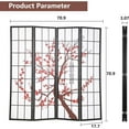 thumbnail image 3 of PayLessHere Room Divider 6ft Folding Privacy Divider 4 Panels Oriental Shoji Screen Room Divider Portable Freestanding Partition Screen, White, 3 of 7
