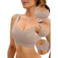 thumbnail image 3 of Unique Bargains Women's Full Coverage Push Up V Neck Bras Adjustable Straps M Nude, 3 of 6