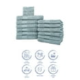 thumbnail image 5 of Hencely 18-Piece Turkish Cotton Towel Set – 6 Bath Towels, 6 Hand Towels & 6 Washcloths – Soft, Absorbent, Quick Dry – Water Green, 5 of 7