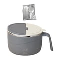 thumbnail image 1 of Tazón para sopa con tapa, accesorio de cocina, recipiente redondo para alimentos, plato para ramen con tapa. gris, 1 of 9